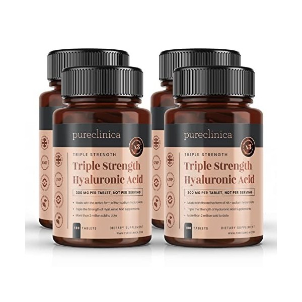 Acide Hyaluronique 300 mg x 720 comprimés 1-2 an de stock . Acide Hyaluronique Triple Force. 300% plus fort que les autres c