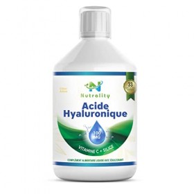 Nutrality Supplément Dacide Hyaluronique Liquide, 100 Mg, Formule Hydratante Naturelle À Faible Teneur En Molécules Et En Ce