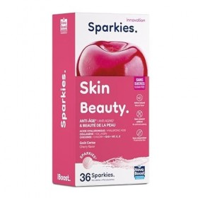 NovaBoost - Sparkies Skin Beauty - Anti-âge - Complément Alimentaire à boire - Collagène Marin, Acide hyaluronique, Q10 - Sav