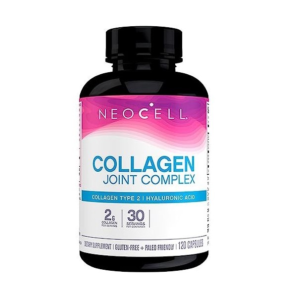 Neocell, Joint Complex, Collagène type 2 + Acide Hyaluronique, Haute Dosé, 120 Capsules, Testé en Laboratoire, Sans Gluten, S