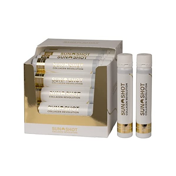 SUN SHOT PERFORMANCE Cure de Collagène Ampoules Buvables Complexe Premium de Collagène Hydrolisé de Faible Poids Moléculaire 