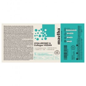Acide Hyaluronique et Collagène VEGAN | Formule concentrée avec vitamine C et E, zinc, coenzyme Q10 et pin maritime | 90 gélu