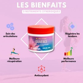 Complément alimentaire JOUVENCE • 300 mg dAcide hyaluronique + Glycine + Vitamine C • ARTICULATIONS, TENDONS DOULOUREUX • 30