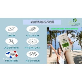 Collagène Marin - Type 1 - Rides Visage et Imperfection - Hydratation Peau - Anti Age - 2092 mg/Jour - Articulations - Vitami