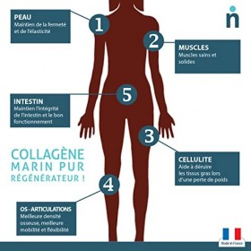 NUVILINE Life - Pur Collagène Marin Universel - Collagène Hydrolysé En Poudre - Muscles, Os & Articulations - Qualité Premium