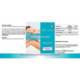 Collagène Plus avec Acide Hyaluronique et Vitamine C - ! POUR 4 MOIS ! – Hautement dosé - sans additifs - Boite 360 comprimés