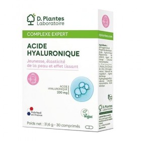 D.PLANTES - Acide Hyaluronique - Jeunesse, Élasticité de la Peau & Effet lissant - Peaux Matures - Cure 1 mois - Certifié Veg
