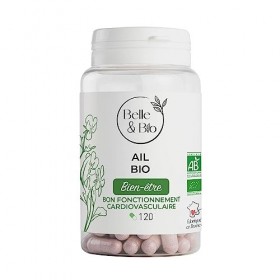 SANTÉ CARDIAQUE & LUTTE CONTRE LE CHOLESTÉROL - Ail Bio certifié Ecocert - 120 gélules - Cure 2 mois - Fabriqué en France