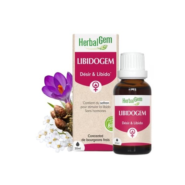 HERBALGEM - Libidogem - Désir & Libido Femme - Naturel - Complément Alimentaire Gemmothérapie Concentrée - Extrait De Bourgeo