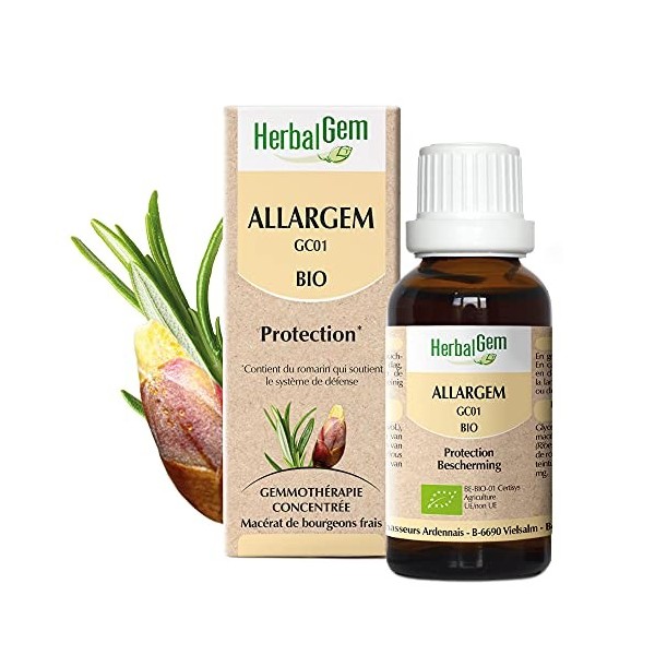 HerbalGem - Allargem Bio - Bouclier Naturel des Allergies -Complexes de Gemmothérapie Concentrée - 30 ml