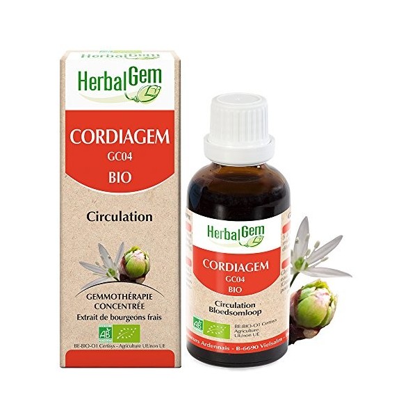 HerbalGem Cordiagem Bio Complexe circulation Favorise une circulation fluide Gemmothérapie Concentrée 30 ml