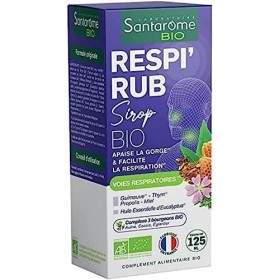 Santarome Bio - Sirop RespirRub Bio | Complément Alimentaire Immunité | Apaise les Gorges Irritées & Facilite la respiration
