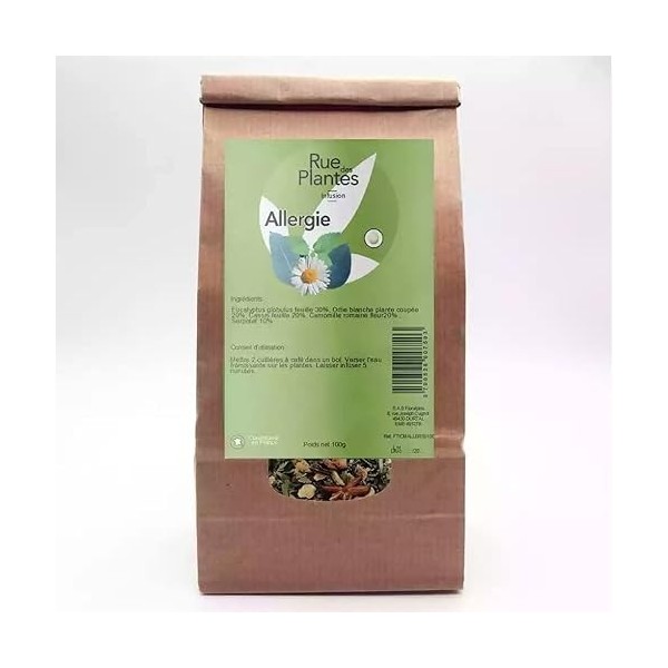 Tisane allergie 100g - association unique deucalyptus, dortie blanche, de cassis, de camomille et de serpolet