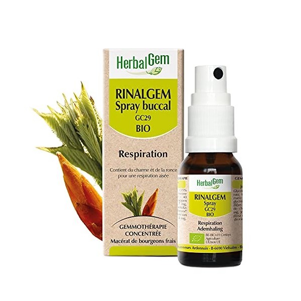 HerbalGem Rinalgem Spray Buccal Bio Respiration - Inconfort Saisonnier 15 ml