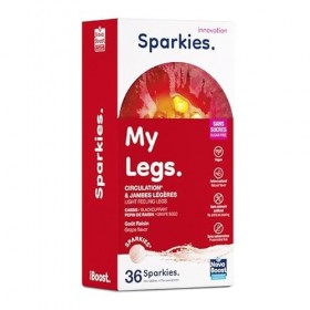 NovaBoost - Sparkies My Legs - Jambes lourdes - Complément Alimentaire à boire - Pépins de raisin, Cassis - Microbilles Effer