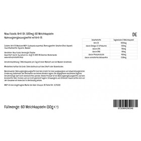 Now Foods Krill Oil, 1000mg, avec EPA, DHA et Astaxanthine, hautement dosé, 60 capsules molles, Testé en laboratoire, Sans so