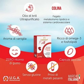 Omegor Krill - Supplément dHuile de Krill avec Oméga-3, Choline et Astaxanthin, 60 Gélules