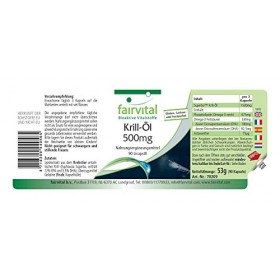 Fairvital | Huile de Krill 500mg Fortement dosé - 90 Licaps® - Superba Antarctique riche en EPA et DHA