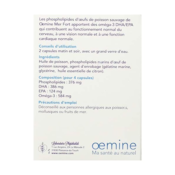 Oemine MER Fort Oméga-3 phospholipides 60 Capsules