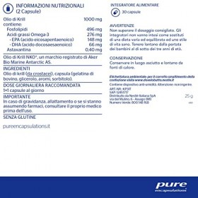 Pure Encapsulations - Huile de Krill - Avec Acides Graisses Omega-3, Phosphfolipides et Astaxantina - 30 Capsules en Softgel