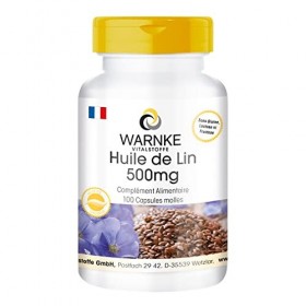 Huile De Lin 1000 mg - 100 gélules molles - Préssé à froid - 52,6% dacide alphalinolénique | Warnke Vitalstoffe Les bienfaits...