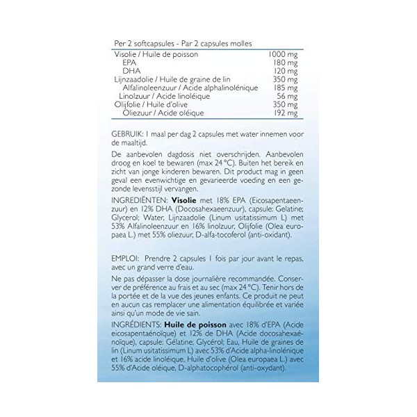 Vianatura Omega 3-6-9 Formule Complète Équilibre Acides Gras Essentiels Huile de Poisson/Huile de Graines de Lin/Huile dOliv ...