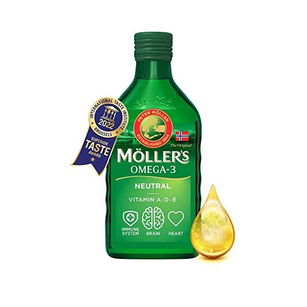 Moller’s ® | Huile de foie de morue oméga 3 | Compléments alimentaires oméga-3 avec EPA, DHA, vitamines A, D et E | Prix Supe