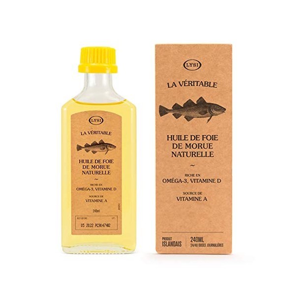 Huile de foie de morue naturelle 240ml - Lysi