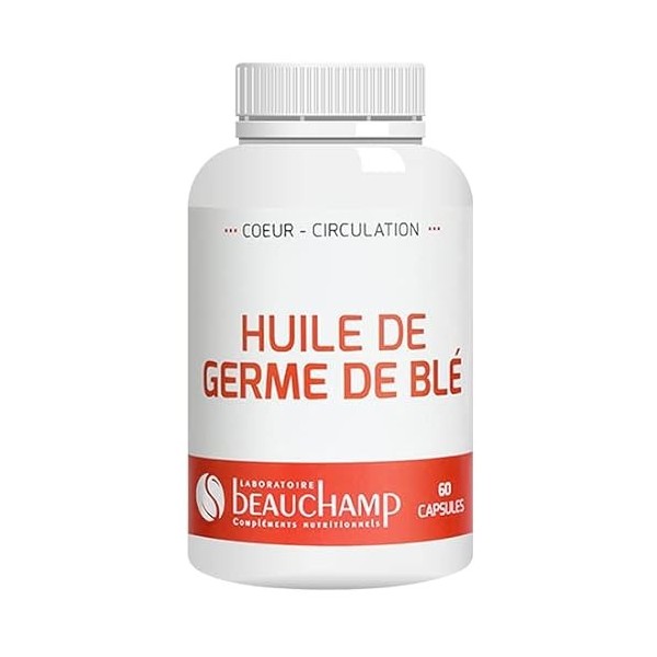 Laboratoire Beauchamp - Complément alimentaire HUILE DE GERME DE BLÉ - 60 capsules - Maintient un taux normal de cholestérol 