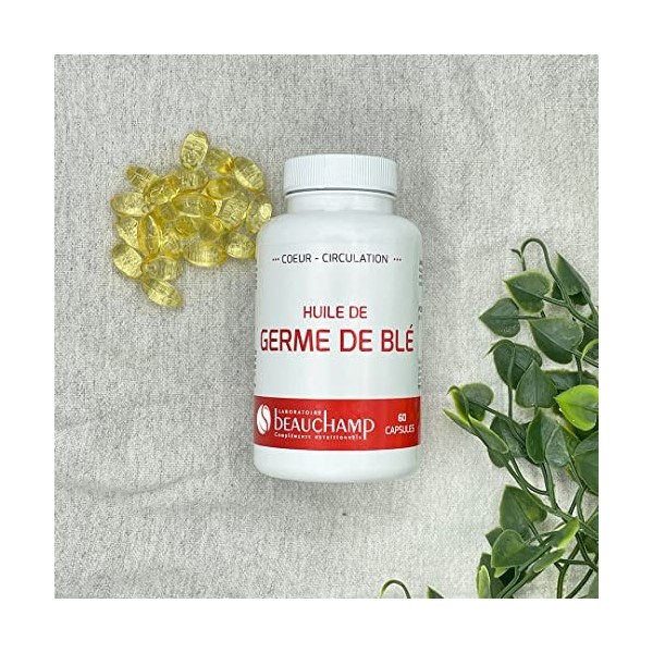 Laboratoire Beauchamp - Complément alimentaire HUILE DE GERME DE BLÉ - 60 capsules - Maintient un taux normal de cholestérol 