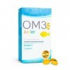 OM3 - Junior- Huile de poissons concentrée à 65% dOméga-3 et de Vitamine D-Pour enfants et adolescents- 45 capsules à avaler