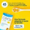 OM3 - Junior- Huile de poissons concentrée à 65% dOméga-3 et de Vitamine D-Pour enfants et adolescents- 45 capsules à avaler