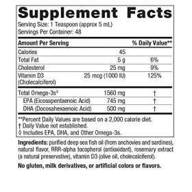 Nordic Naturals 1560 mg Oméga 3 Huile de Poisson Citron