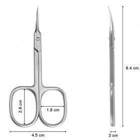 Ciseaux Cuticules Professionnel Longivia® Pointe Fine Incurvée 1.5 mm en Acier Inoxydable Ciseau Coupe Cuticule Ongle de Prec