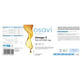 Osavi Omega-3 Fish Oil Molecularly Distilled, 1000mg - 60 softgels