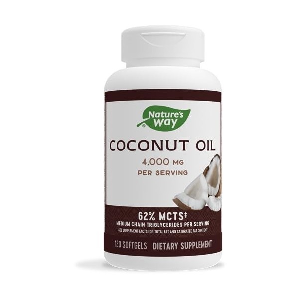 Natures Way, Coconut Oil, Pure Extra Virgin, 1,000 mg, 120 Softgels