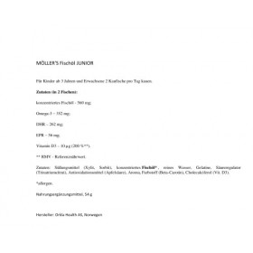 Mollers Junior Omega-3 Childrens 45 Chewable Capsules Fruit Flavour Made in Norway