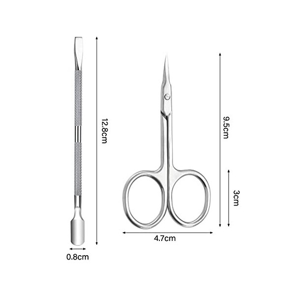 Ciseaux à Cuticules Professionnels, Ciseaux à Sourcils et Couteau à Cuticules, Ciseaux à Ongles très Tranchants avec une Lame