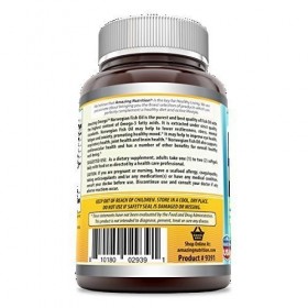 Amazing Omega Norwegian Fish Oil 1250mg 120 Softgels Orange Flavor