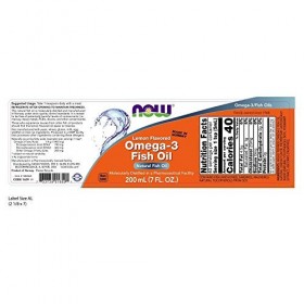 Now Foods Omega-3 Fish Oil, Lemon Flavoured, 7 fl oz 200 ml 