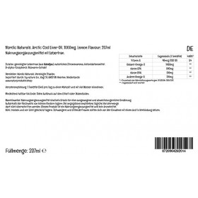 Nordic Naturals Arctic Cod Liver Oil, 1060mg Omega-3 dhuile de foie de morue, Avec EPA et DHA, Goût de citron, 237ml, Testé 