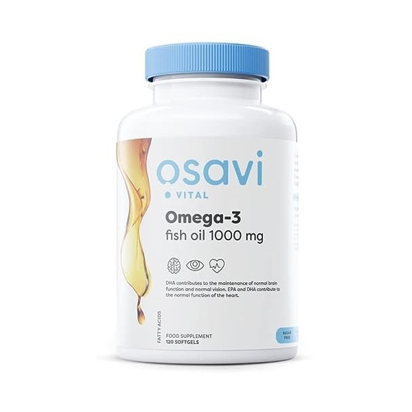 Osavi Omega-3 Fish Oil Molecularly Distilled, 1000mg - 120 softgels