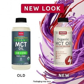 Jarrow Formulas Organic MCT Oil Fast Fuel for Brain & Muscles, Caprylic C8 + Capric Acid C10 Keto Friendly, Unflavored, N