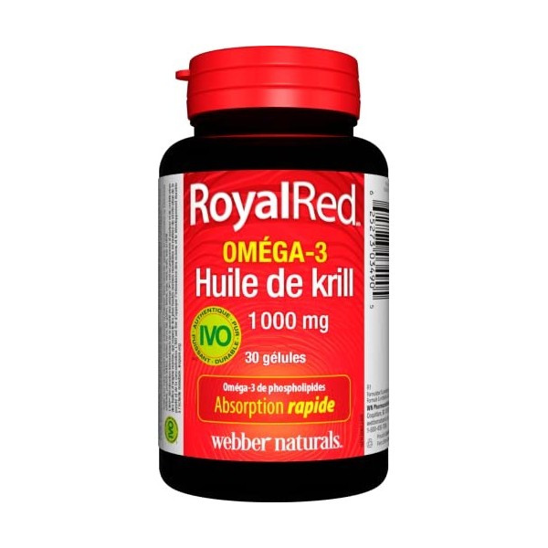 Webber Naturals RoyalRed® Omega-3 Krill Oil Extra Strength 1000 mg 30 Softgels