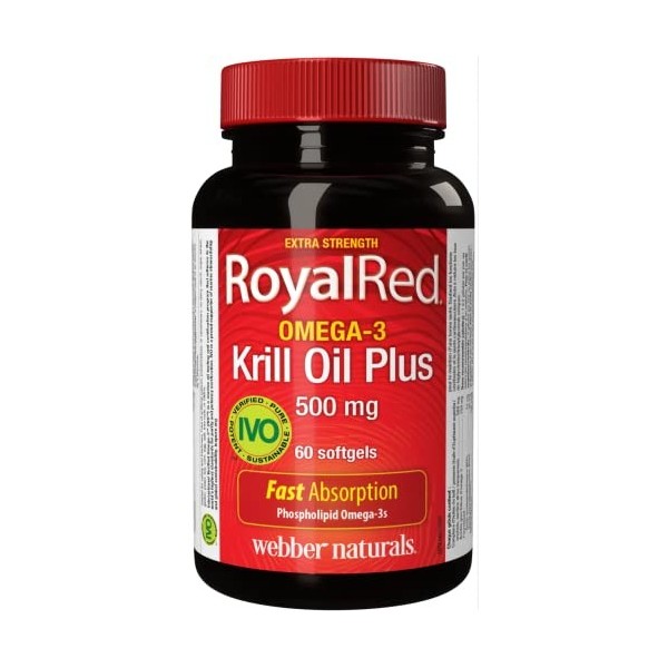 Webber Naturals RoyalRed® Omega-3 Krill Oil Plus Extra Strength 500 mg 60 Softgels