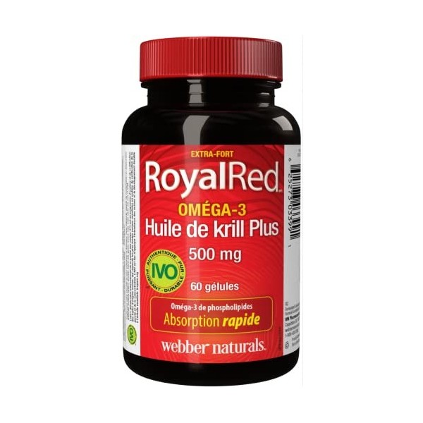 Webber Naturals RoyalRed® Omega-3 Krill Oil Plus Extra Strength 500 mg 60 Softgels