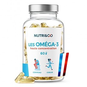 Omega 3 Huile de Poissons Sauvages 2000mg, Haute Concentration EPA DHA et Vitamine E Bio-Disponible, Fish Oil Pure, Oméga-3 I