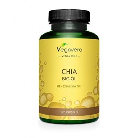 OMEGA 3 6 9 BIO | VEGAN | Cholesterol et Santé Cardiovasculaire | 1400 mg dHuile de Chia BIO | Acides gras insaturés hauteme