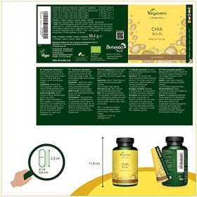 OMEGA 3 6 9 BIO | VEGAN | Cholesterol et Santé Cardiovasculaire | 1400 mg dHuile de Chia BIO | Acides gras insaturés hauteme
