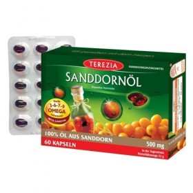 TEREZIA Capsules dhuile dargousier - Huile dargousier 100% pure et naturelle, contient des oméga 3-6-7-9 et du bêta-carotè